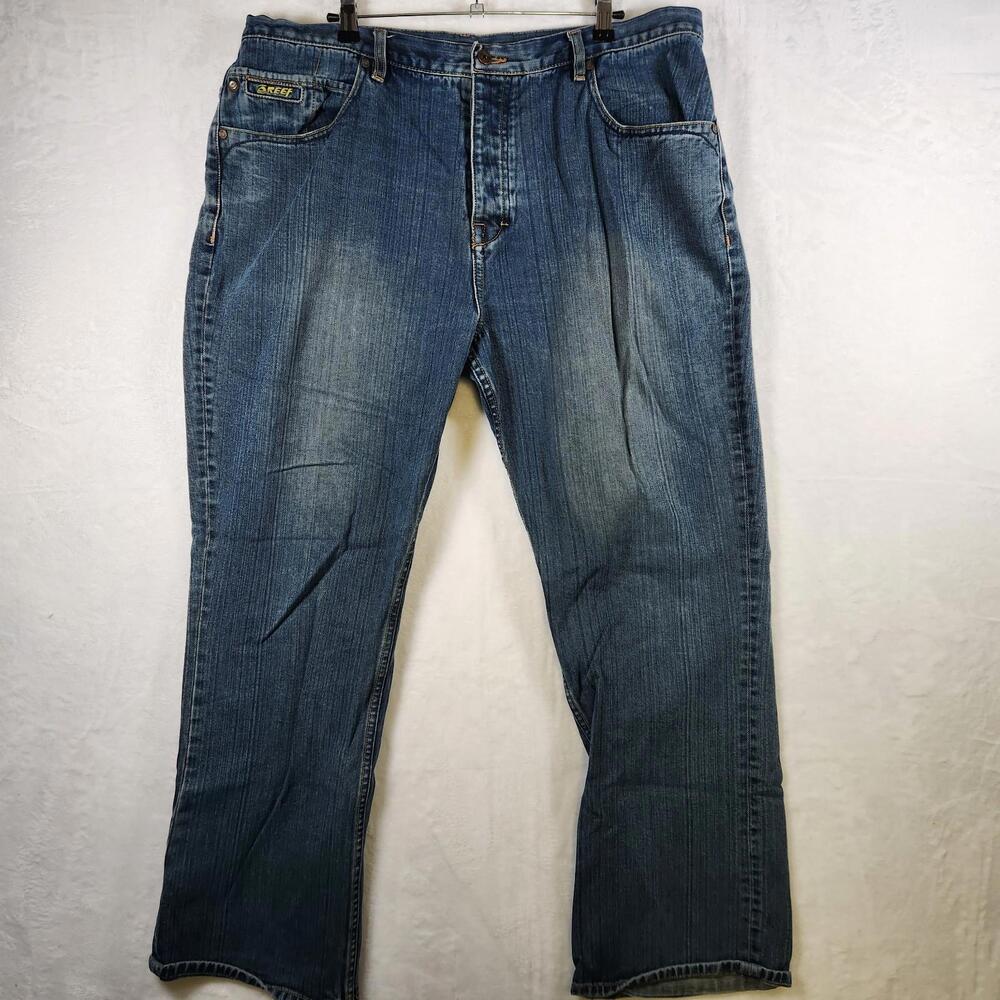 Reef Button‎ Fly Blue Jeans No 2 Denim Size 40x30 Skate Surf Style